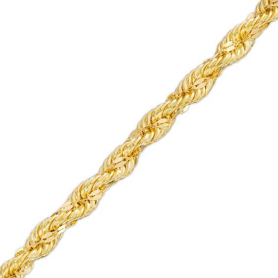 4.0mm Diamond-Cut Glitter Rope Chain Bracelet in Solid 10K Gold â 8.5"