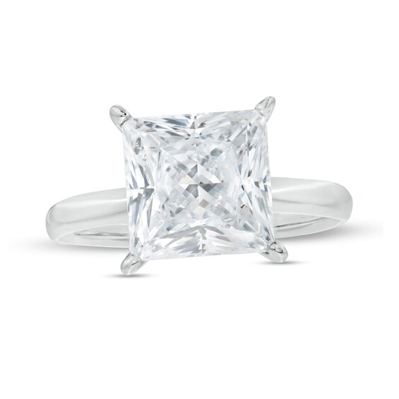 4 CT. Certified Princess-Cut Lab-Grown Diamond Solitaire Engagement Ring in 14K White Gold (F/Vs2)