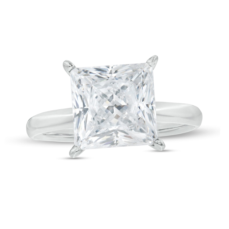 Main Image 1 of 4 CT. Certified Princess-Cut Lab-Grown Diamond Solitaire Engagement Ring in 14K White Gold (F/VS2)