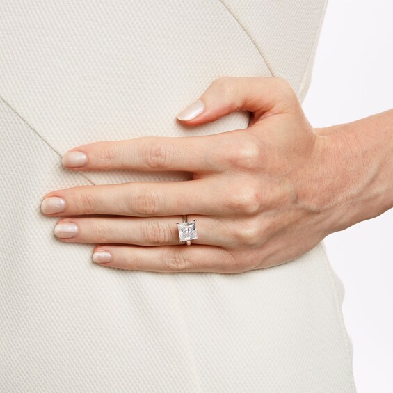4 CT. Certified Princess-Cut Lab-Grown Diamond Solitaire Engagement Ring in 14K White Gold (F/Vs2)