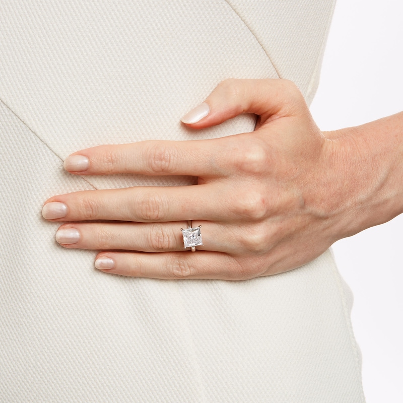 Main Image 2 of 4 CT. Certified Princess-Cut Lab-Grown Diamond Solitaire Engagement Ring in 14K White Gold (F/VS2)