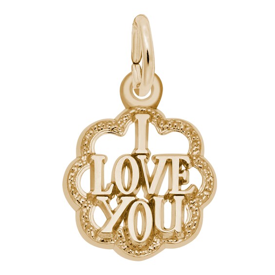 Rembrandt Charms® Framed "I Love You" in 14K Gold