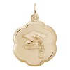 Thumbnail Image 1 of Rembrandt Charms® Graduation Cap Scallop Frame Disc in 14K Gold