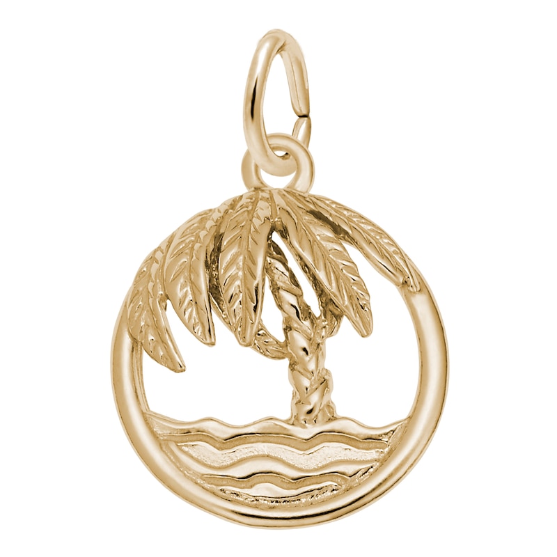 Rembrandt Charms® Palm Tree Circle Frame in 14K Gold