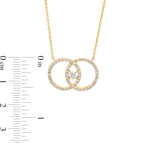 You Me Us 5/8 CT. T.w. Diamond Interlocking Circles Necklace in 10K Gold