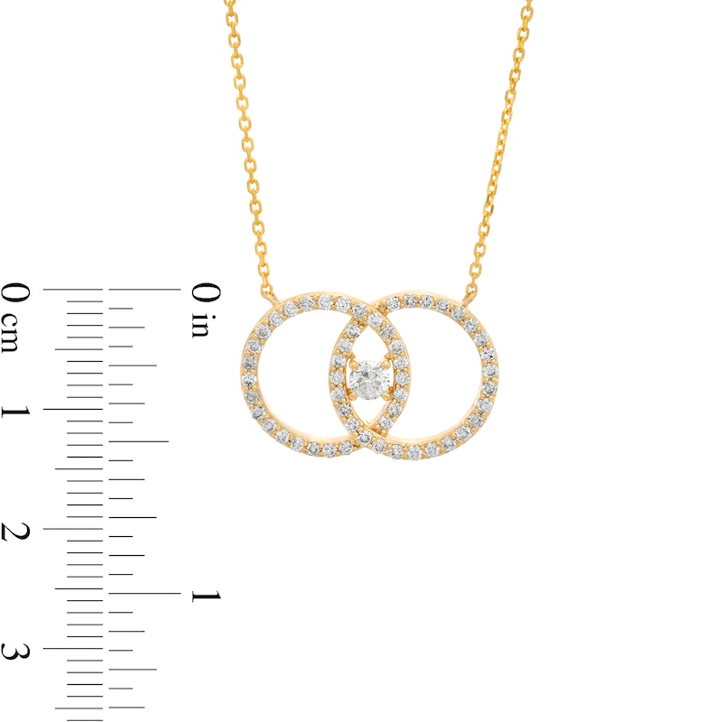 You Me Us 5/8 CT. T.W. Diamond Interlocking Circles Necklace in 10K Gold