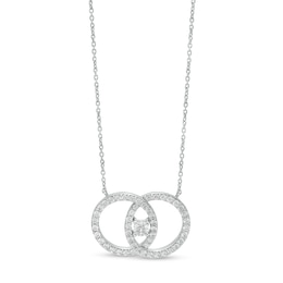 You Me Us 1 CT. T.W. Diamond Interlocking Circles Necklace in 10K White Gold – 19&quot;