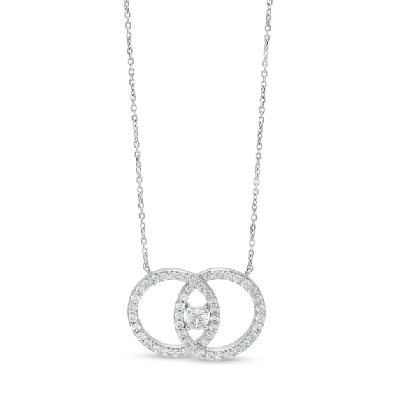 You Me Us 1 CT. T.w. Diamond Interlocking Circles Necklace in 10K White Gold â 19"
