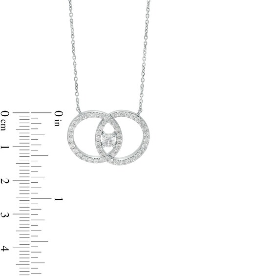 You Me Us 1 CT. T.w. Diamond Interlocking Circles Necklace in 10K White Gold â 19"