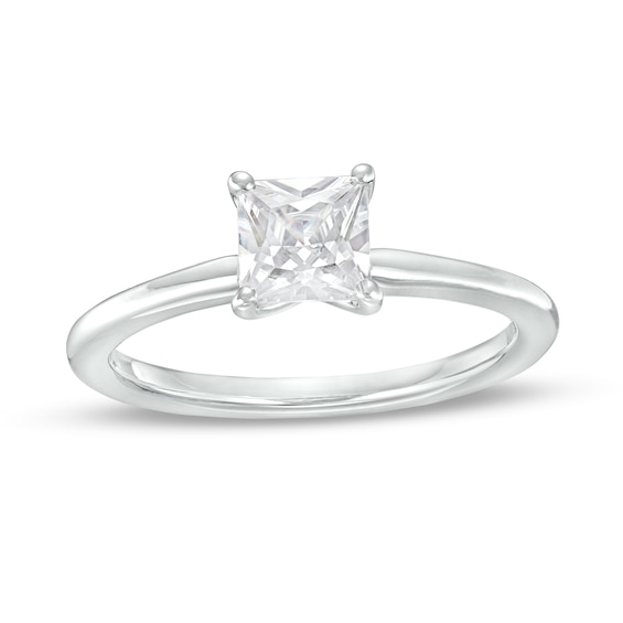 1 CT. Certified Princess-Cut Lab-Grown Diamond Solitaire Engagement Ring in 14K White Gold (I/Si2)