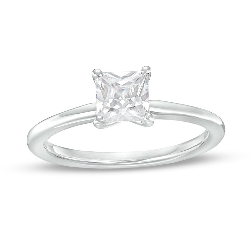Main Image 1 of 1 CT. Certified Princess-Cut Lab-Grown Diamond Solitaire Engagement Ring in 14K White Gold (I/SI2)