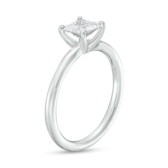 1 CT. Certified Princess-Cut Lab-Grown Diamond Solitaire Engagement Ring in 14K White Gold (I/Si2)