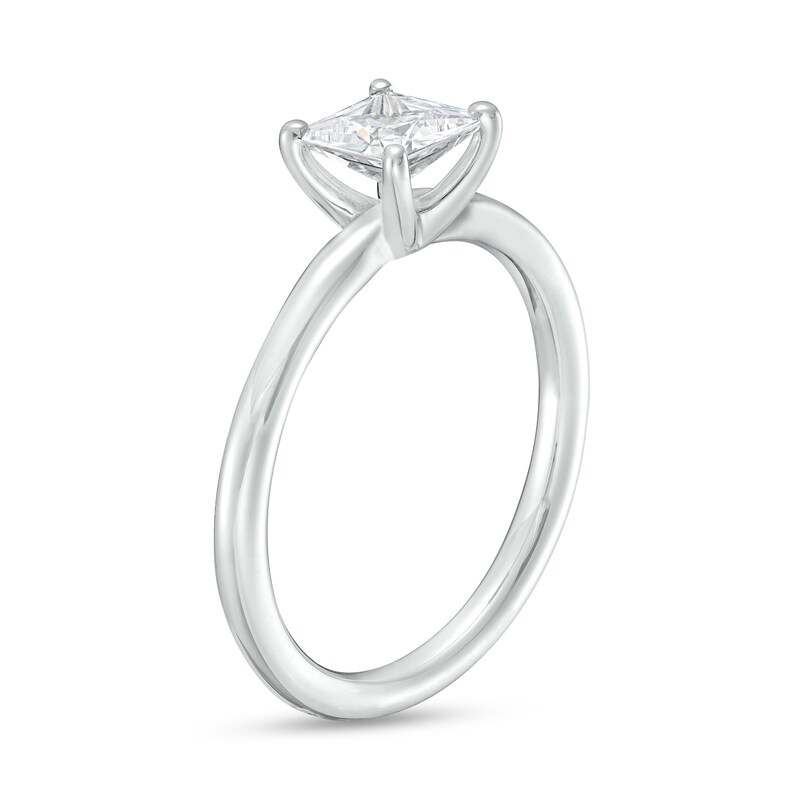 Main Image 3 of 1 CT. Certified Princess-Cut Lab-Grown Diamond Solitaire Engagement Ring in 14K White Gold (I/SI2)