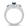 Thumbnail Image 3 of Enchanted Disney Cinderella Oval London Blue Topaz and 1/5 CT. T.W. Diamond Carriage Ring in Sterling Silver