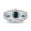 Thumbnail Image 4 of Enchanted Disney Cinderella Oval London Blue Topaz and 1/5 CT. T.W. Diamond Carriage Ring in Sterling Silver