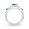 Thumbnail Image 3 of Enchanted Disney Cinderella 5.0mm London Blue Topaz and 1/6 CT. T.W. Diamond Filigree Carriage Ring in Sterling Silver