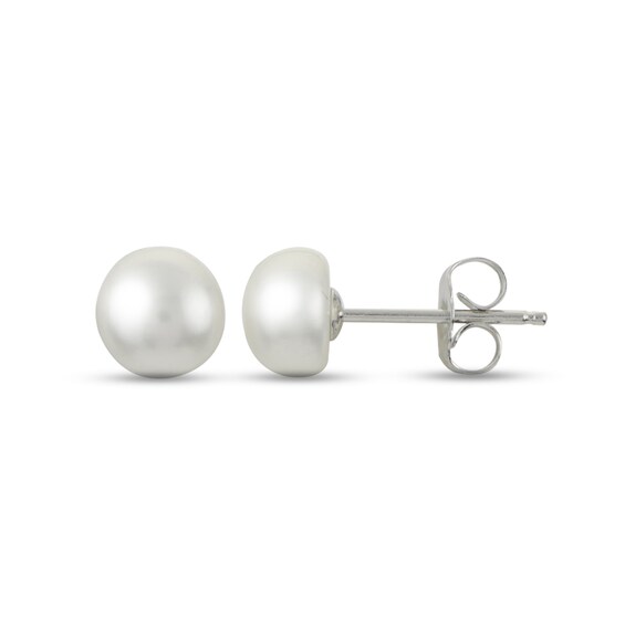 5.0-8.0mm Freshwater Cultured Pearl Double Strand Graduated Necklace and Earrings Set in Sterling Silver
