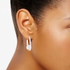 Thumbnail Image 2 of 9.0-10.0mm Freshwater Cultured Pearl Cradle Hoop Earrings in Sterling Silver
