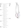 Thumbnail Image 3 of 9.0-10.0mm Freshwater Cultured Pearl Cradle Hoop Earrings in Sterling Silver