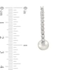 Thumbnail Image 2 of 8.0-8.5mm Freshwater Cultured Pearl Diamond-Cut Brilliance Beads Hoop Earrings in Sterling Silver