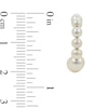 Thumbnail Image 3 of 4.0-8.0mm Oval Freshwater Cultured Pearl Graduated Open Hoop Earrings in Sterling Silver