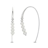 4.0-4.5mm Cultured Freshwater Pearl Diamond-Cut Brilliance Beads Threader Earrings in Sterling Silver