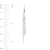 Thumbnail Image 2 of 4.0-4.5mm Freshwater Cultured Pearl Diamond-Cut Brilliance Beads Threader Earrings in Sterling Silver