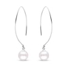 Thumbnail Image 1 of 9.0-10.0mm Freshwater Cultured Pearl Threader Drop Earrings in Sterling Silver