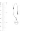 Thumbnail Image 3 of 9.0-10.0mm Freshwater Cultured Pearl Threader Drop Earrings in Sterling Silver