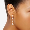 Thumbnail Image 2 of 4.0-10.0mm Baroque and Oval Freshwater Cultured Pearl Graduated Drop Earrings in Sterling Silver