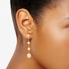 Thumbnail Image 1 of 4.0-10.0mm Baroque and Oval Cultured Freshwater Pearl Graduated Drop Earrings in Sterling Silver