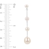 Thumbnail Image 2 of 4.0-10.0mm Baroque and Oval Cultured Freshwater Pearl Graduated Drop Earrings in Sterling Silver