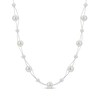 Thumbnail Image 1 of 6.0-10.0mm Freshwater Cultured Pearl Station Double Strand Necklace in Sterling Silver