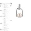 6.0-6.5mm Cultured Freshwater Pearl Stirrup Cradle Drop Earrings in Sterling Silver