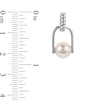Thumbnail Image 3 of 6.0-6.5mm Freshwater Cultured Pearl Stirrup Cradle Drop Earrings in Sterling Silver