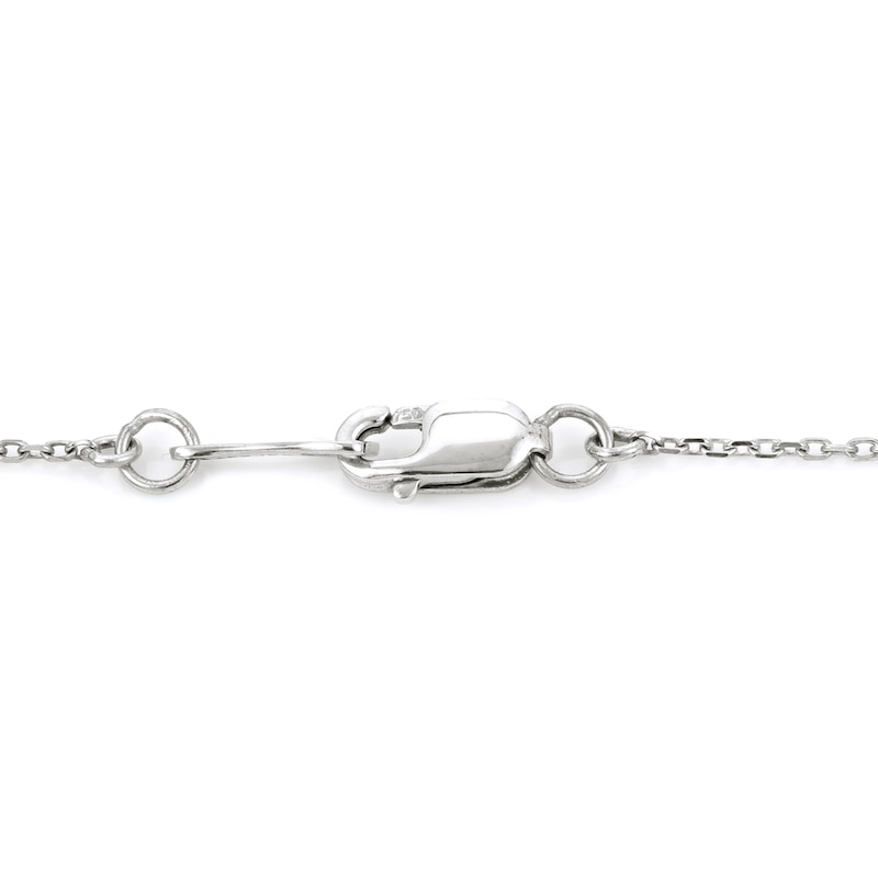 Main Image 3 of 4.0-6.5mm Freshwater Cultured Pearl Seven Stone Diamond-Cut Brilliance Beads Necklace in Sterling Silver