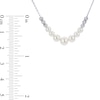 Thumbnail Image 3 of 4.0-6.5mm Freshwater Cultured Pearl Seven Stone Diamond-Cut Brilliance Beads Necklace in Sterling Silver