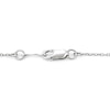 Thumbnail Image 3 of 10.0-11.0mm Freshwater Cultured Pearl and White Lab-Created Sapphire Triple Link Necklace in Sterling Silver