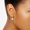 Thumbnail Image 1 of 7.0-8.0mm Cultured Freshwater Pearl and Diamond Accent Double Link Drop Earrings in 14K Gold