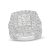 Thumbnail Image 1 of 4 CT. T.W. Princess-Cut Multi-Diamond Double Frame Engagement Ring in 10K White Gold (I/I2)