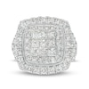 Thumbnail Image 4 of 4 CT. T.W. Princess-Cut Multi-Diamond Double Frame Engagement Ring in 10K White Gold (I/I2)