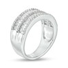 Thumbnail Image 3 of 7/8 CT. T.W. Baguette and Round Diamond Multi-Row Anniversary Band in 14K White Gold