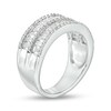 Thumbnail Image 2 of 7/8 CT. T.W. Baguette and Round Diamond Multi-Row Anniversary Band in 14K White Gold