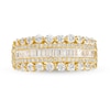 Thumbnail Image 3 of 1 CT. T.W. Certified Baguette and Round Diamond Multi-Row Anniversary Band in 14K Gold (I/SI2)