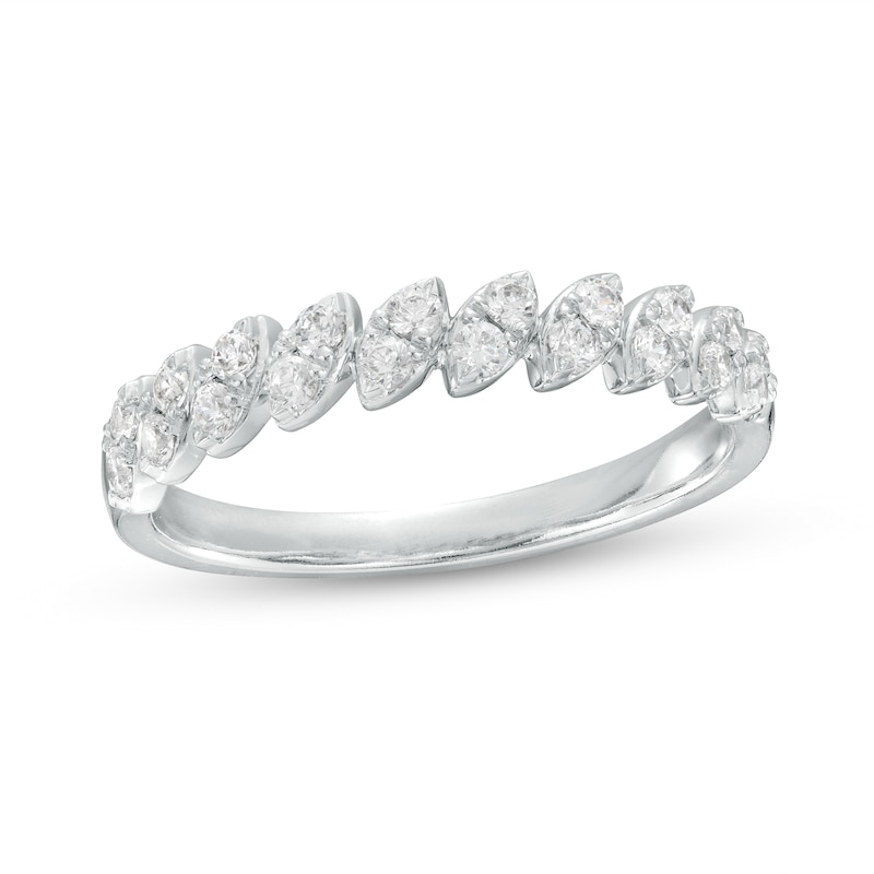 Main Image 1 of 1/3 CT. T.W. Tilted Marquise-Shaped Multi-Diamond Stackable Anniversary Band in 10K White Gold