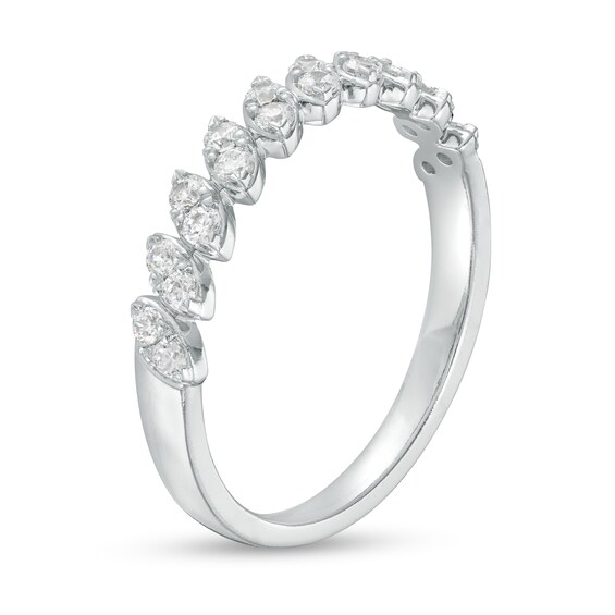 1/3 CT. T.w. Tilted Marquise-Shaped Multi-Diamond Stackable Anniversary Band in 10K White Gold