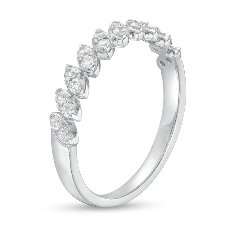 Main Image 3 of 1/3 CT. T.W. Tilted Marquise-Shaped Multi-Diamond Stackable Anniversary Band in 10K White Gold