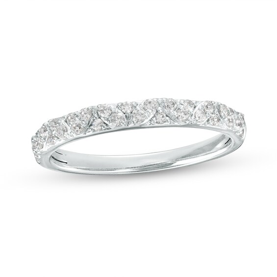 1/4 CT. T.w. Diamond Zig-Zag Stackable Anniversary Band in 10K White Gold
