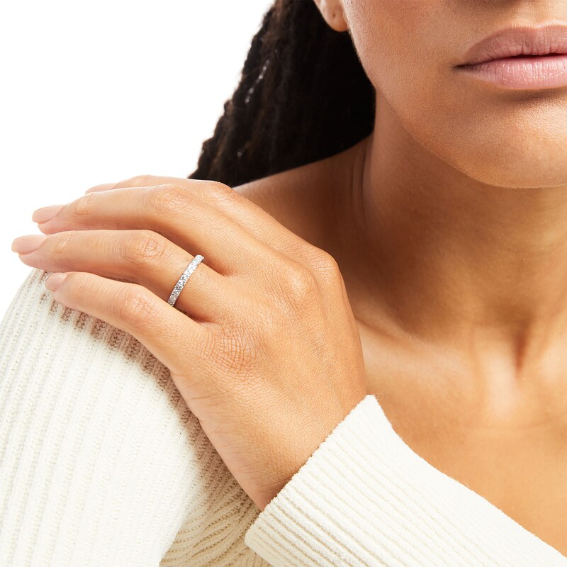 Main Image 2 of 1/4 CT. T.W. Diamond Zig-Zag Stackable Anniversary Band in 10K White Gold