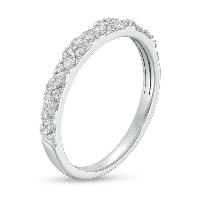 Main Image 3 of 1/4 CT. T.W. Diamond Zig-Zag Stackable Anniversary Band in 10K White Gold